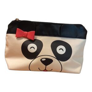 Luv Betsey By Betsey Johnson Panda Bag Clutch Purse Pink Bow Zip White Black